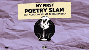 Banner für Newcomer Poetry Slam im Druckluft in Oberhausen