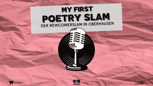 Banner für Newcomer Poetry Slam im Druckluft in Oberhausen